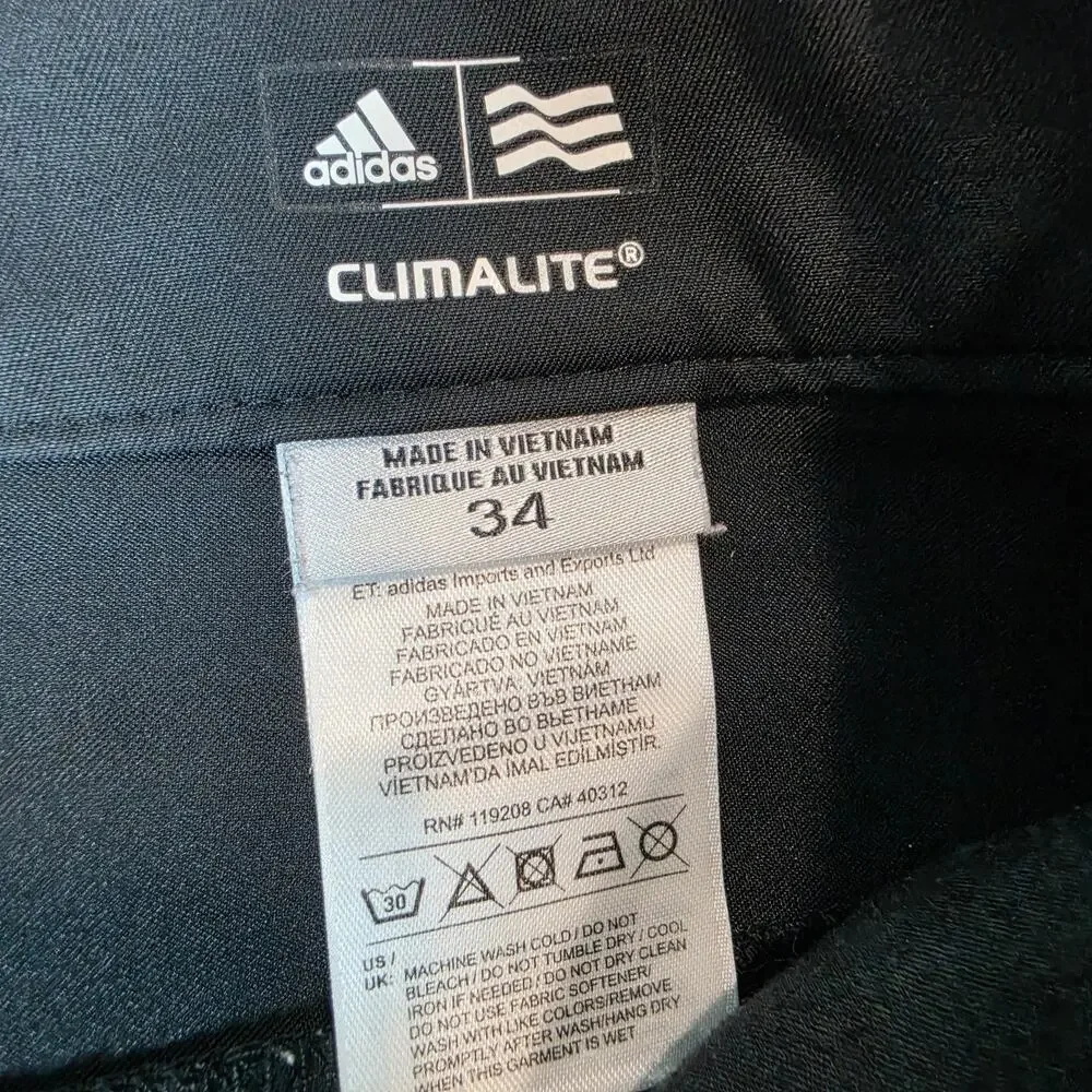 Adidas Climalite Men's Golf Shorts Black Performance Stretch Size 34 Lightweight